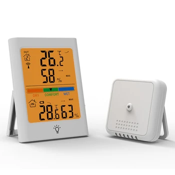 Метеостанция Внутренний Наружный термометр Беспроводной дисплей Цифровой монитор температуры и влажности с питанием от USB Водонепроницаемый IP4