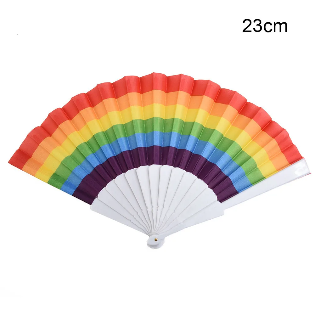 1ШТ Ручной складной вентилятор Rainbow, танцевальное представление Spanish Rainbow Folding для украшения свадебной вечеринки, Фестивальные танцевальные подарки