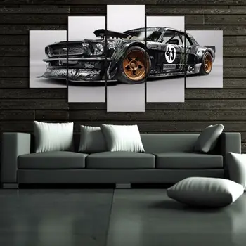 Картина для автомобиля Mustang RTR, 5 панелей, печать на холсте, настенный художественный плакат, HD Печать фотографий, домашний декор Без рамок, Декор для комнаты из 5 предметов