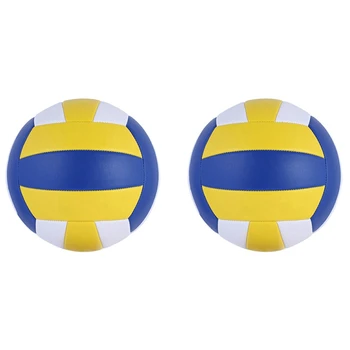 2X Волейбольные мячи для мягкого пресса из искусственной кожи, тренировочные волейбольные мячи для взрослых и детей, пляжные мячи для игр в помещении и на открытом воздухе
