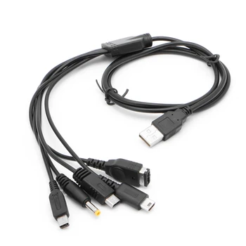 69HA USB Кабель Для Зарядки Зарядного устройства для GBA SP WII U 3DS NDSL XL DSI PSP 5 в 1