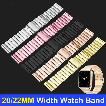 20мм 22мм Металлический ремешок Для Samsung Watch 3 4 5 40 44мм Correa Band Для Amazfit Bip 3 3 Pro GTS 3 2/2e/4mini GTR 4 3 2Pro 42 47ММ