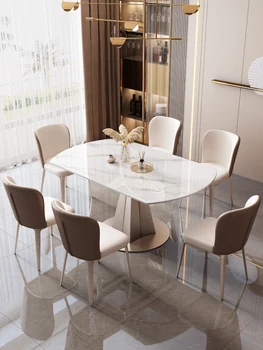 Итальянский легкий роскошный минималистичный высококачественный выдвижной стол и стул home modern простое сочетание стола и стула