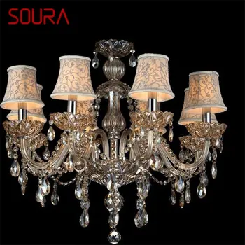 Современные роскошные люстры SOURA, светодиодные хрустальные подвесные светильники для дома, отеля, виллы, холла