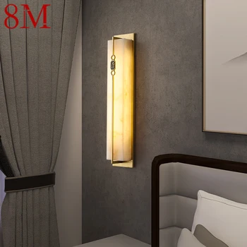 Настенный светильник из латуни длиной 8 м, современные роскошные светодиодные мраморные бра, декор для дома, спальни, гостиной, коридора