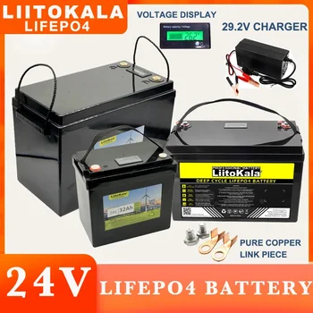LiitoKala 24V 100Ah 60Ah LiFePO4 Литий-железо-фосфатный аккумулятор LiFePO4 для лодочного инвертора, аккумуляторов для автомобильных прикуривателей, зарядного устройства 29,2 В беспошлинно
