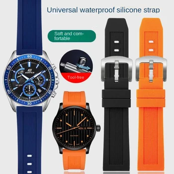 20 мм 22 мм Быстроразъемный резиновый ремешок для часов Casio Mido Seiko Citizen Sports, водонепроницаемый Дышащий силиконовый браслет, ремешок для часов