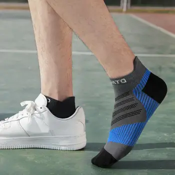 1 Пара хлопчатобумажных носков, нескользящие, хорошая эластичность, виброгасящий хлопок, Профессиональные нескользящие тренировочные носки для занятий спортом на открытом воздухе