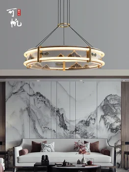 Новая медная люстра в китайском стиле Лампа в гостиной Элегантная столовая в китайском стиле Спальня Круг и креатив