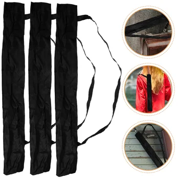 3шт Сумка для зонтов Портативная складная длинная сумка для хранения зонтов на открытом воздухе черного цвета