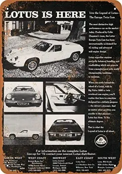 Металлическая Винтажная жестяная вывеска 1972 Lotus Twin Cams-Металлические жестяные вывески, Стены домашней кухни, Ретро-плакат, Настенная доска, Декор бара, паба, Кофе