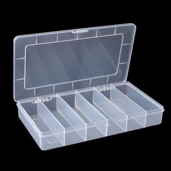 Прямоугольный ящик для хранения с 6 сетками Из полипропиленового пластика Прозрачная коробка Классификация рыболовных снастей для приманки Расположение мелких аппаратных инструментов