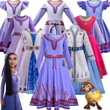 2023 Disney Wish Princess Dress Asha Girls Детский Костюм Для Косплея Asha Из Нового фильма 
