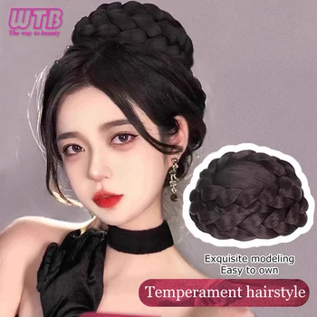 Синтетический парик-шиньон WTB, женский темперамент, зажим для головы принцессы, украшение для парика в древнем стиле, украшение для оголовья, кольцо для волос для парика