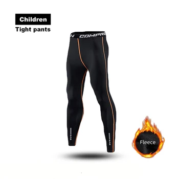 Зимние спортивные леггинсы для фитнеса для мальчиков, флисовые штаны для бега, компрессионные эластичные быстросохнущие штаны для тренировок по баскетболу, обтягивающие для детей