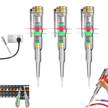 Ручка для проверки электрических цепей 3шт 24-250 В, отзывчивая ручка для проверки электрических цепей, со светодиодной индикаторной лампой, водонепроницаемая