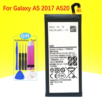 Новый аккумулятор EB-BA520ABE для Samsung Galaxy A5 2017 Edition A520 SM-A520F A520K A520L A520S A520W A520F /DS