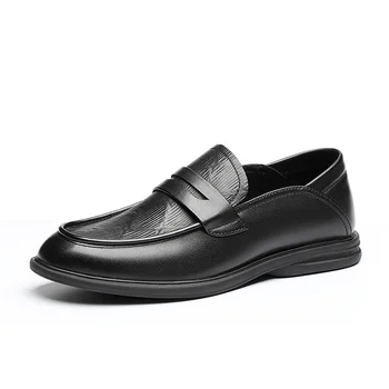 Дизайнерский бренд, Элегантные лоферы, Универсальная мужская повседневная обувь из натуральной кожи, нескользящая Мужская рабочая обувь для пригородных поездок, бесплатная доставка