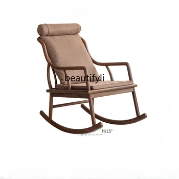 Кресло-качалка из массива дерева, Домашний диван для гостиной, Ореховый диван для отдыха, новое кресло в китайском стиле