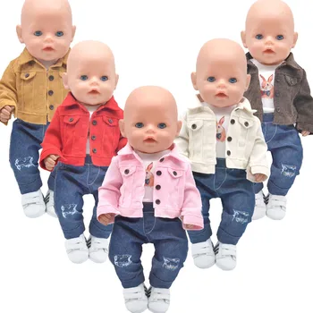 Одежда для кукол 43 см Игрушки новорожденная кукла и американская кукла Модная куртка коричневый, светло-золотой, хаки, коричневый, розовый подарок для девочки