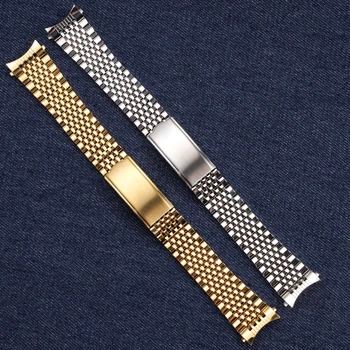 18 19 20 мм серебристо-золотой браслет из нержавеющей стали для часов OMEGA DE VILLE с откидной пряжкой и полным логотипом