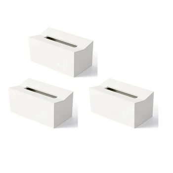 3X Кухонная коробка для салфеток, чехол, Держатель для салфеток, Коробка для бумажных полотенец, Настенный контейнер, Диспенсер для салфеток, Белый