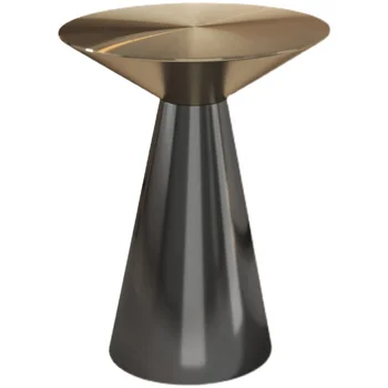 Итальянский Черный Титановый Маленький журнальный столик, современный Простой и легкий, роскошный Угловой столик, круглый чайный столик, диван, приставной столик