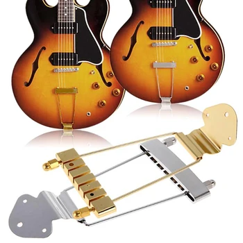 Запасные части для 6-струнной гитары с трапециевидным наконечником и мостом для бас-гитары Jazz Electric Archtop