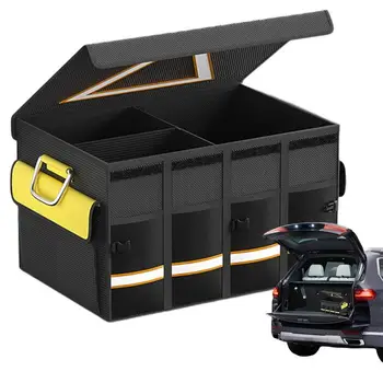 Ящик для хранения в багажнике автомобиля Складные ящики для багажника с водонепроницаемой сумкой Сверхбольшие противоскользящие автомобильные аксессуары Органайзер для багажника с крышкой