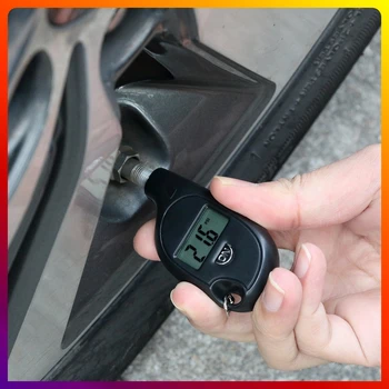 Мини-брелок в стиле манометра для шин Цифровой ЖК-дисплей Измеритель давления воздуха в автомобильных шинах Автоматическая Сигнализация безопасности шин для мотоциклов