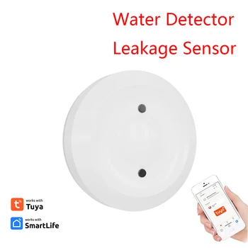 Датчик воды Tuya Приложение Smart Life Мониторинг утечки воды Датчик погружения в воду Работа с автоматическим крановым клапаном