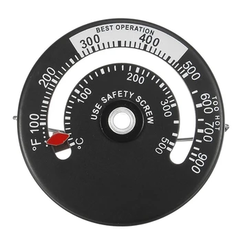 1 шт. Черный алюминиевый прочный магнитный термометр для дровяной печи, монитор температуры дымохода