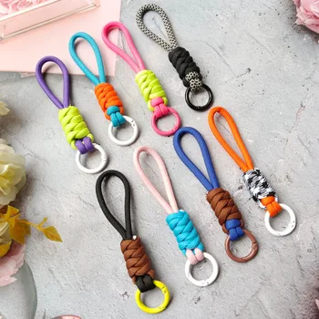 Креативные ремешки для мобильных телефонов, Разноцветные веревки с узлами, универсальная металлическая пряжка, модные аксессуары для брелоков