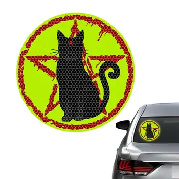Светоотражающая наклейка на автомобиль с рисунком кота, Светоотражающие предупреждающие наклейки, Водонепроницаемые Светоотражающие наклейки для безопасности вождения для автомобиля, грузовика, внедорожника