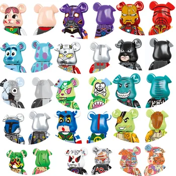 Ролевые конструкторы HEROCROSS Animal Super Bear, Мини-фигурки человека-робота, Кирпичная развивающая игрушка для детских подарков