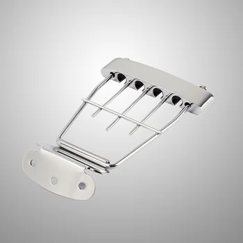 Хромированный хвостовик в форме трапеции, регулируемый мостик для хвостовика гитары с винтами для джазовой бас-гитары Archtop с шагом 15 мм