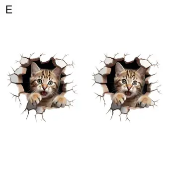 Наклейка с изображением мультяшной мыши, креативные 3D наклейки с изображением мультяшной мыши и кошки на стену для украшения детской комнаты, самоклеящиеся Съемные