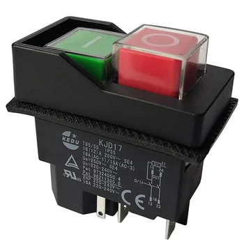 Электромагнитные выключатели Кнопочные выключатели для садовых инструментов KJD17 220V с 5-контактными клеммами