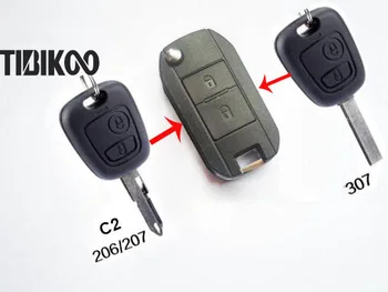 Модифицированные заготовки автомобильных ключей для Peugeot 307 206 207 Неразрезной складной корпус дистанционного ключа для Citroen C2