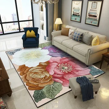 Американский Классический Простой 3D коврик в виде большого Цветка в спальне, Гостиной, Прикроватной Тумбочке, Коврике для пола