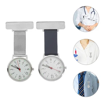 Часы из 2 предметов, нагрудная карта доктора, декоративная металлическая брошь в виде кармана медсестры для женщин