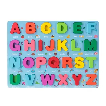Набор пазлов в форме деревянного алфавита, развивающий, познавательный, детская 3D доска для захвата рук, развивающие игрушки для раннего обучения