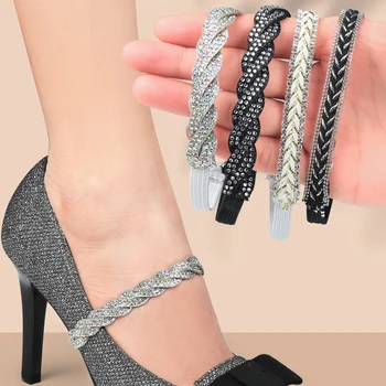 1 пара модных элегантных шнурков для обуви на высоком каблуке, для женщин, Регулируемый ремень для обуви, фиксация подъема, Свободные противоскользящие ремешки для обуви
