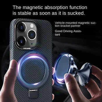 Роскошный 3D Стерео Текстурированный Магнитный Чехол Для Телефона Из Углеродного Волокна iPhone13 14 15 Pro Max Magsaf Wireless Charging Carbon Fiber Case