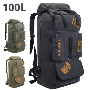 100Л 70Л Походный походный холщовый рюкзак для альпинизма на открытом воздухе, мужской Тактический походный охотничий рюкзак для рыбалки Mochila X22BT