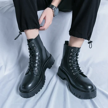 Осенние ботинки Челси 2023, мужские черно-коричневые деловые короткие ботинки для мужчин с ботильонами ручной работы, Зимние ботинки Zapatos Hombre