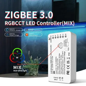 3.0 DC12-24V RGB + CCT RGBW WWCW Умный контроллер светодиодной ленты Голосовое управление Работа с Echo Plus SmartThings