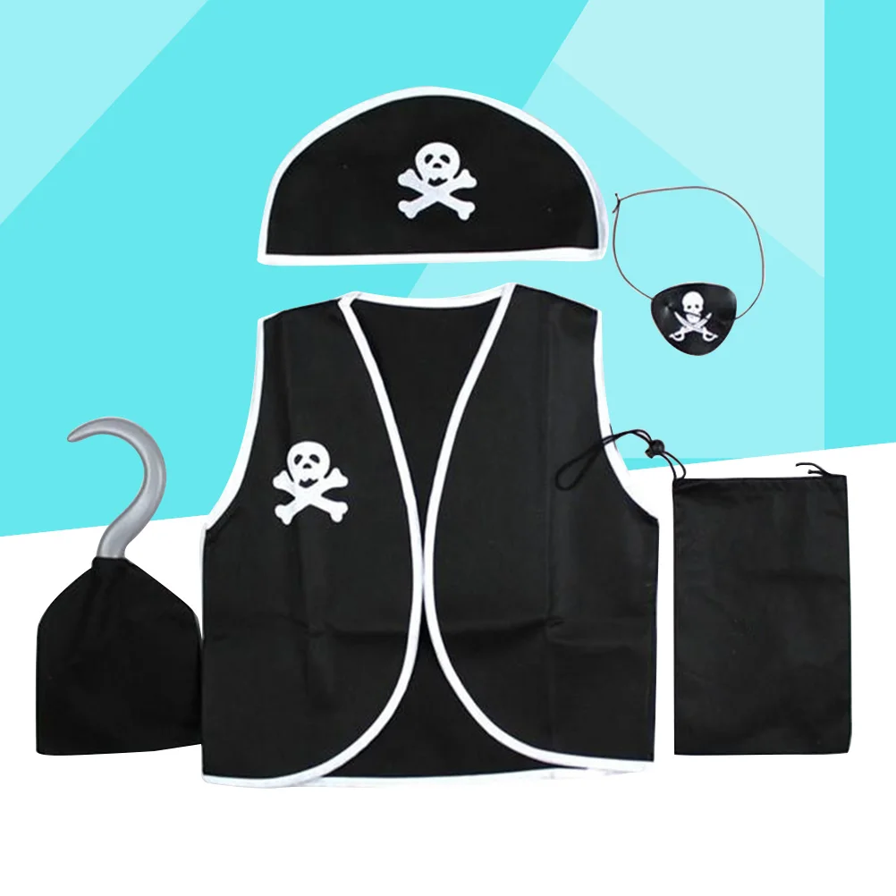 5 шт. Детский костюм пирата, комплект одежды для ролевых игр, пиратское платье из мультфильма, атласные накидки, Пиратская шляпа и сувениры для вечеринки по случаю Дня рождения.
