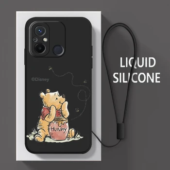 Дисней Винни Пух Для Xiaomi Redmi 12 12C 11 Prime A1 10 10X 9 9A 9T 8 8A 7 6 Pro 4G 5G Жидкая Веревка Мягкий Чехол Для Телефона