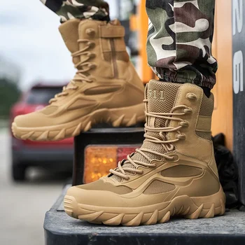 Мужские тактические ботинки Осенний военный полевой ботинок спецназа, легкая уличная нескользящая водонепроницаемая обувь Zapatillas Hombre